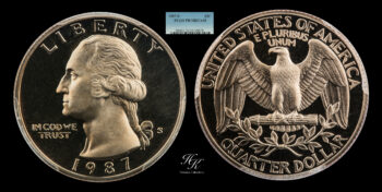 25 cent 1987 – S Washington Quarter PCGS PR70 DCAM – USA