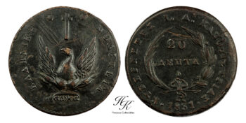 20 Lepta 1831 Variety 497  Governor Kapodistrias  Greece