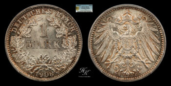 1 Μάρκο 1908 E Wilhelm II PCGS MS66  Γερμανία