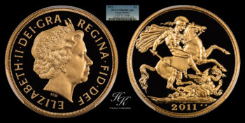 Proof Double (Two Pounds) Sovereign 2011 PCGS PR69 Deep Cameo Great Britain