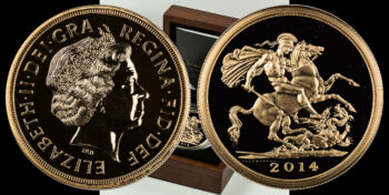 5 Pound 2014 BU quintuple sovereign Elizabeth Great Britain