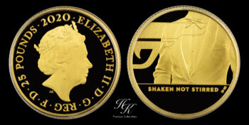 25 Pound (1/4 Oz) 2020 Proof gold  JAMES BOND 007 Coin (Series 3 – SHAKEN NOT STIRRED) Great Britain