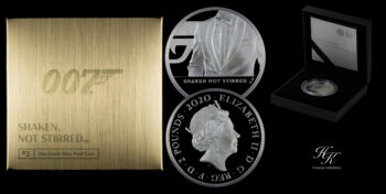 2 Pounds 1 oz Silver Proof James Bond 3d coin “Shaken not Stirred” Great Britain