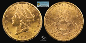 20 Dollars 1898 gold San Francisco “Liberty” PCGS MS62 USA