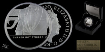 5 Pounds 2 oz Silver Proof James Bond 3d coin “Shaken not Stirred” Great Britain