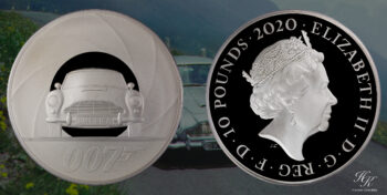 10 Pound 5 ounce proof silver coin 2020  “James Bond” Great Britain