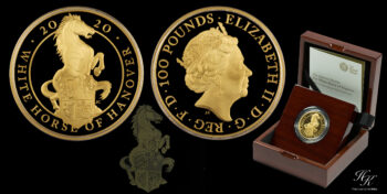 100 Pound 2020 The Queen’s Beasts The White Horse Of  Hanover 1 oz Gold Proof Great Britain