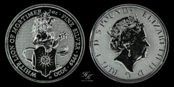 5 Pounds 2020 Queen’s Beasts “White Lion Of Mortimer” 2 oz silver coin Great Britain