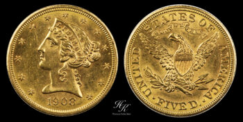5 Dollars 1908 “Liberty Half Eagle” USA