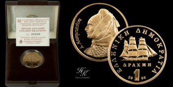 1 Drachma 2000 Proof gold coin “Bouboulina” Greece