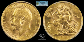 Sovereign 1928 George V PCGS MS62 South Africa