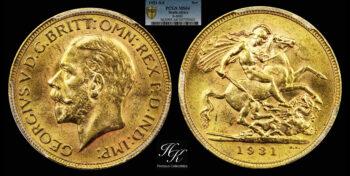 Gold Sovereign 1931 George V “Small Head” PCGS MS64 South Africa