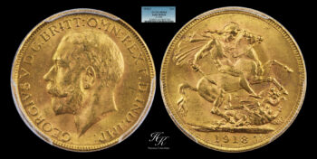 Sovereign 1918 “King George V” PCGS MS64 India