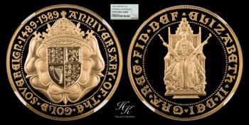 5 Pound 1989 PROOF quintuple sovereign Elizabeth NGC PF69 ULTRA CAMEO Great Britain