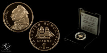 1 Drachma 2000 Proof gold coin “Bouboulina” Greece