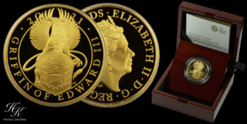 100 Pound 2021 The Queen’s Beasts “The Griffin” 1 oz Gold Proof Great Britain