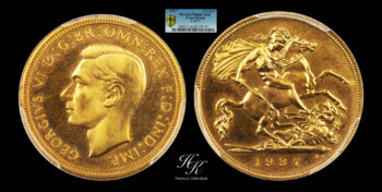 1/2 Proof Sovereign 1937 “George VI” PCGS PR66 Cameo Great Britain