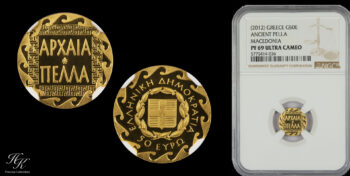50 euros 2012 “ΑΡΧΑΙΑ ΠΕΛΛΑ” NGC PR69 ULTRA CAMEO proof gold issue of Bank of Greece