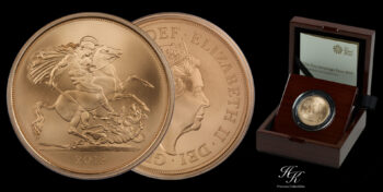 5 Pound 2019 Matte BU quintuple sovereign Elizabeth Great Britain