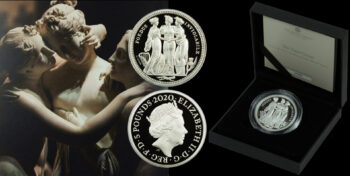 5 Pounds 2020 “THE THREE GRACES” 2 oz silver proof coin Great Britain