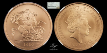 5 Pound 2020 MATTE quintuple sovereign “Elizabeth”  NGC MS70 Great Britain
