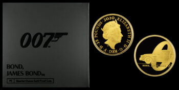 25 Pound (1/4 Oz) 2020 Proof gold  JAMES BOND 007 Coin (Series 1 – DB5) Great Britain
