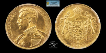 20 Francs 1914 gold coin “King Albert I” PCGS MS64 Belgium