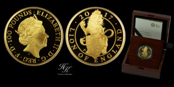 100 Pounds 2017 Proof Gold Queen’s Beast “Lion Of England” 1 oz  Great Britain