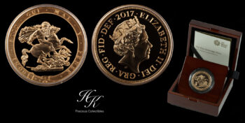 5 Pounds  2017 (quintuple sovereign) gold BU coin Great Britain