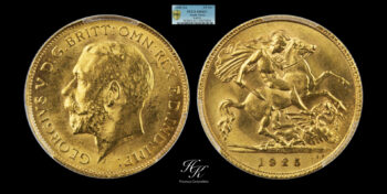 Half (1/2) Sovereign 1925 “George V” PCGS MS63+ South Africa