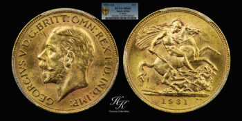 Gold Sovereign 1931 George V “Small Head” PCGS MS64 South Africa