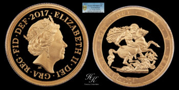 Piedfort (DOUBLE THICKNESS) Gold Proof Sovereign 2017 PCGS PR70 DEEP CAMEO Great Britain