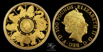 100 Pounds 2021 Proof Gold Queen’s Beast “Completer” 1 oz  Great Britain