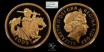 5 Pound 2005 Proof quintuple sovereign NGC PF69 ULTRA CAMEO Elizabeth Great Britain