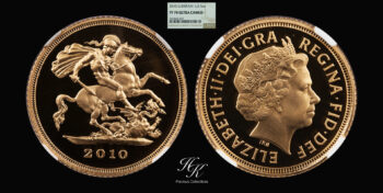 1/2 Gold Proof Sovereign 2010 “Elizabeth” NGC PF70 ULTRA CAMEO Great Britain