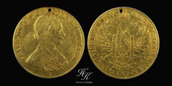 Gold 4 Ducats 1856  “Franz Joseph I” Holed Austria
