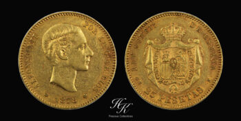 25 pesetas gold 1878 “Alfonso XXII” Spain