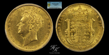 Gold Sovereign 1829 George IV PCGS AU58 Great Britain