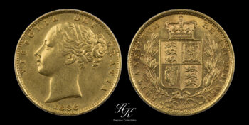 Gold Sovereign Shield 1886 S  “Victoria” Sydney Australia