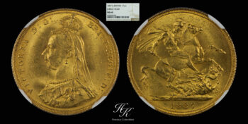 Gold sovereign 1887 “Victoria Jubilee Head” NGC MS64 Great Britain