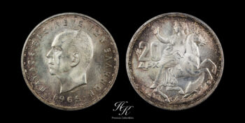 Silver 20 Drachmai “King Paul” 1965 Greece