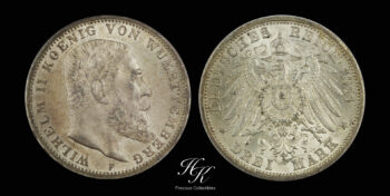 Silver 3 Mark 1911 F “Wilhelm II”  Germany