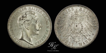Silver 3 Mark 1912 A “Wilhelm II”  Germany Prussia