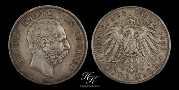 Silver 5 Mark 1901 E “Albert Koenig”  Germany