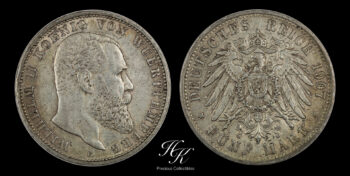 Silver 5 Mark 1907 F “Wilhelm II”  Germany