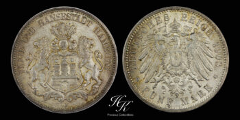 Silver 5 Mark 1908 J   Germany