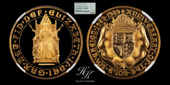 Gold proof 2 Pounds (Double Sovereign) 1989 “Elizabeth” NGC PF69 ULTRA CAMEO Great Britain
