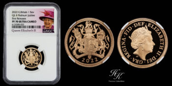 The Gold Proof Sovereign 2022 NGC PF70 ULTRA CAMEO !First Releases! Great Britain