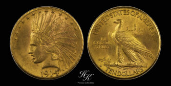 Gold 10 Dollars 1914 D “Indian Head” USA
