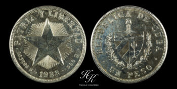 Silver star peso 1933 Cuba